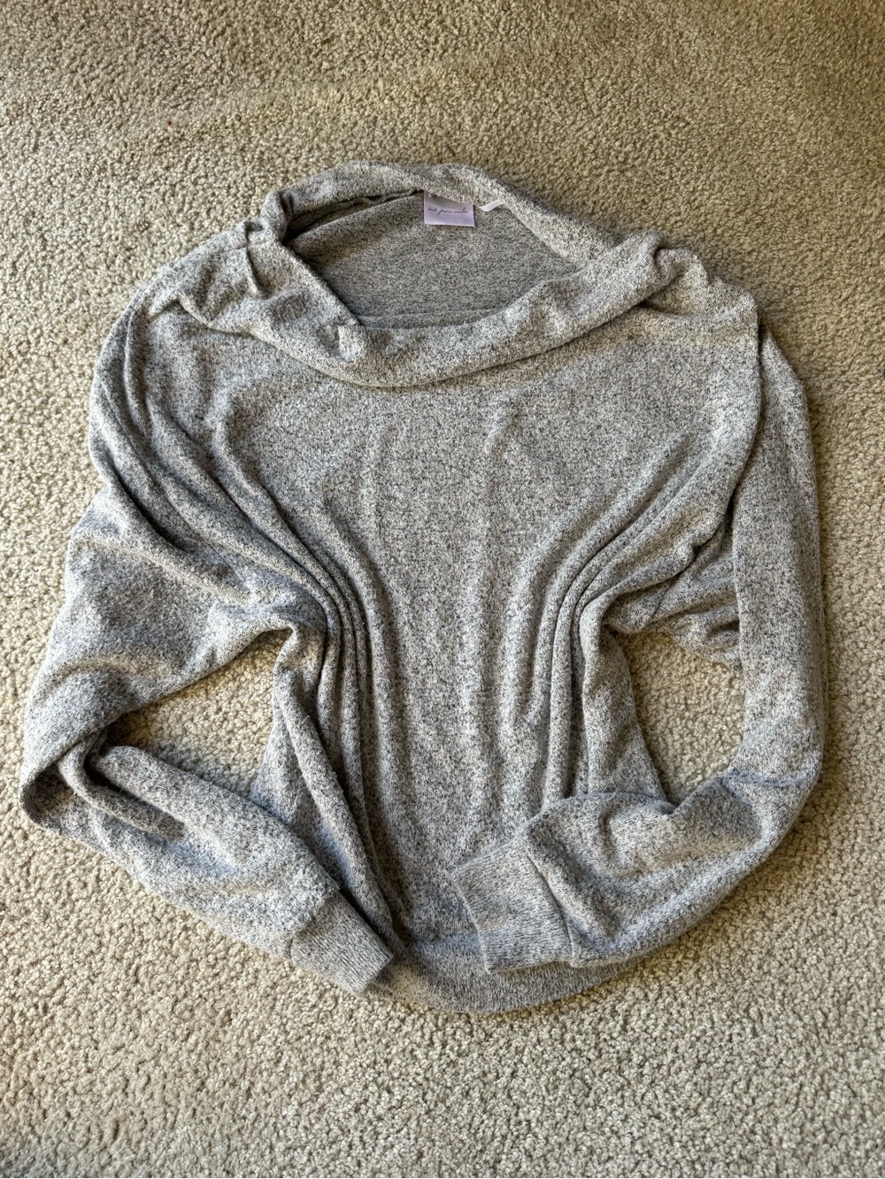 Urban Outfitters Heather Gray Draped Cowl Neck Top sweatshirt casual sexy